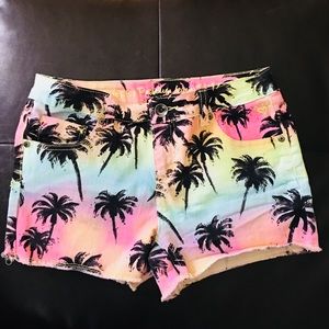 Justice Shorts Palm Trees Size Girl 18R
